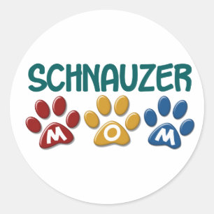 SCHNAUZER Mom Paw Print 1 Classic Round Sticker