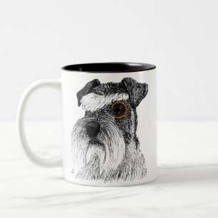 schnauzer monocle Two-Tone coffee mug