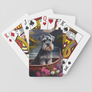 Schnauzer on a Paddle: A Scenic Adventure Playing Cards