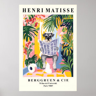 Schnauzer On Toilet Print - Henri Matisse Bathroom
