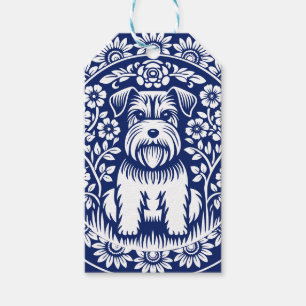 Schnauzer or Norfolk Terrier Charming Folk Art Gift Tags