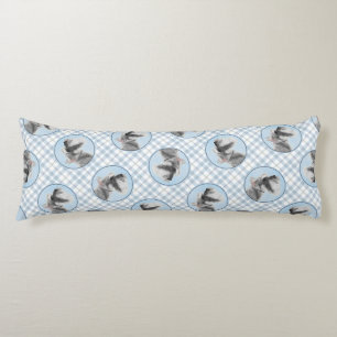 Schnauzer Painting Giant Standard Cropped Dog Art Body Pillow