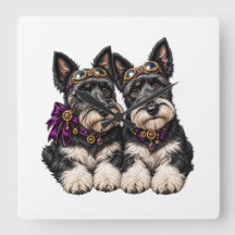 Schnauzer Pair Cute Dog Stainless Steel Watch