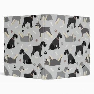 Schnauzer Paws and Bones 3 Ring Binder