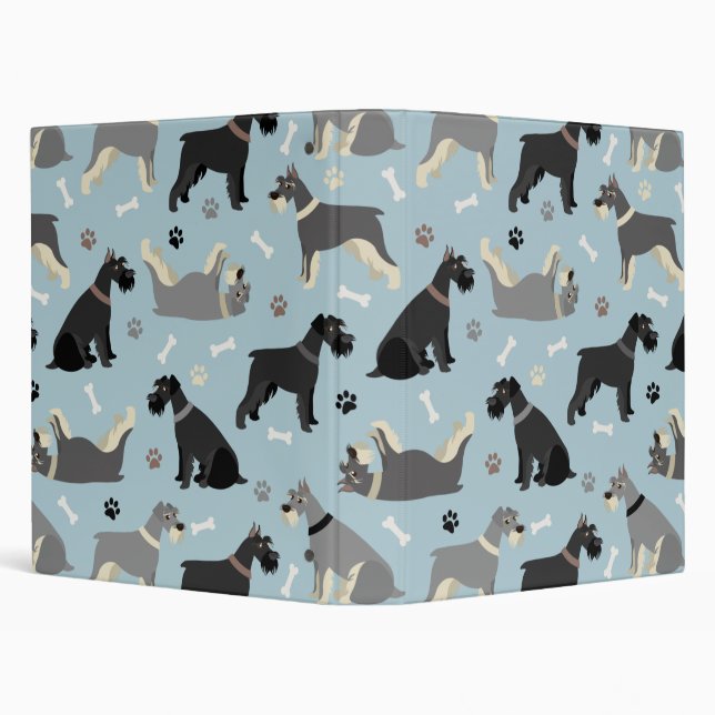 Schnauzer Paws and Bones Binder (Background)