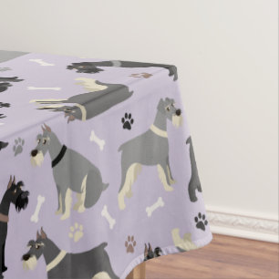 Schnauzer Paws and Bones Tablecloth
