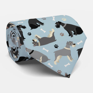 Schnauzer Paws and Bones Tie