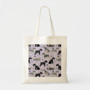 Schnauzer Paws and Bones Tote Bag