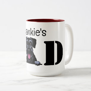 Schnauzer Peeking Personalized Dad Two-Tone Coffee Mug
