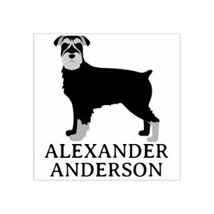 Schnauzer Personalize Rubber Stamp