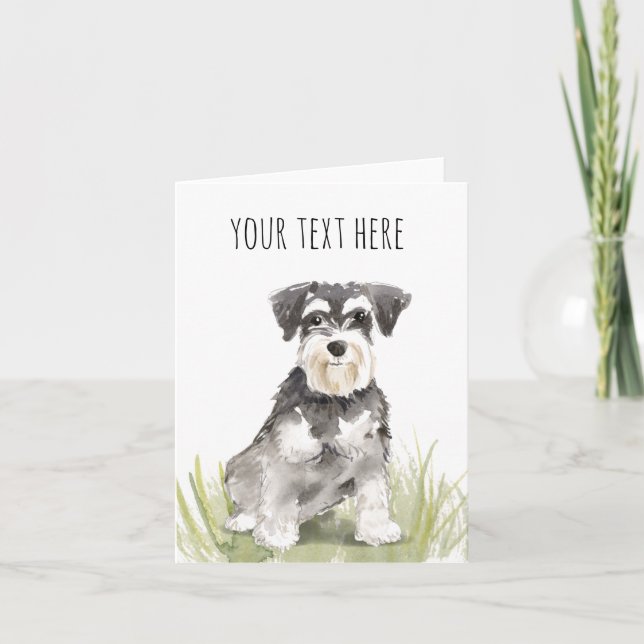 Schnauzer Personalized Greeting Card (Front)