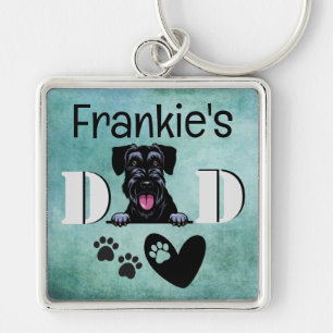 Schnauzer Personalized Peeking Keychain