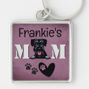 Schnauzer Personalized Peeking Keychain
