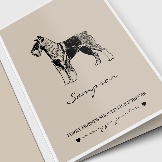 Schnauzer Pet Loss Dog Lover Sympathy Card (Pet memorial , sympathy card, pet loss, schnauzer dog dog lover)