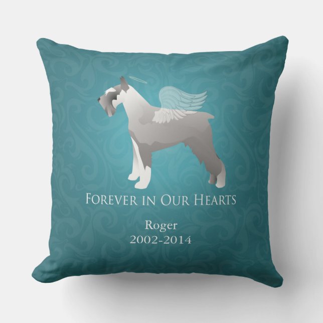 Schnauzer Pet Memorial Design Throw Pillow (Front)
