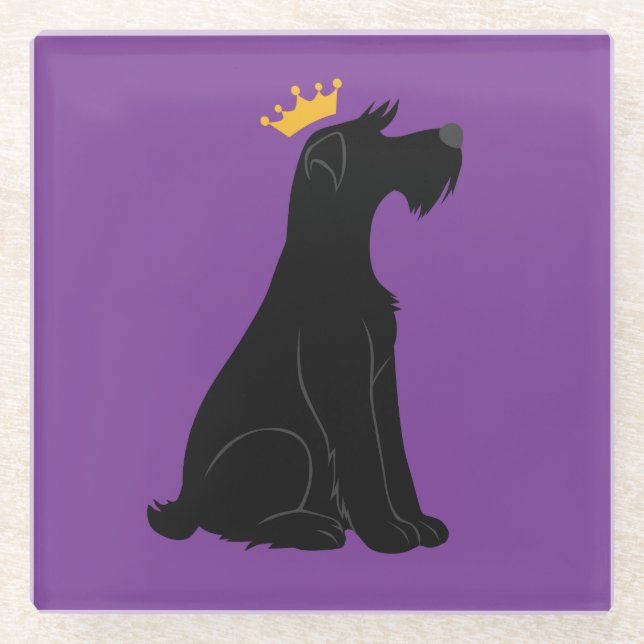 Schnauzer Prince Glass Coaster (Front)