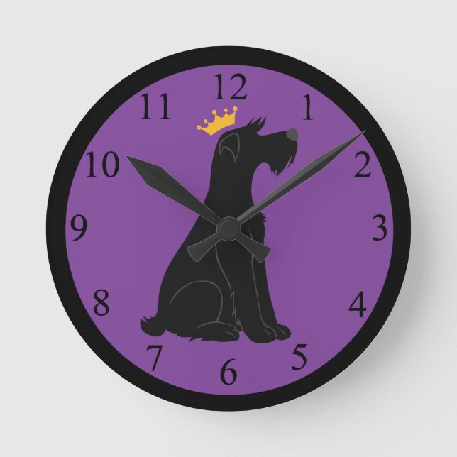 Schnauzer Prince Round Clock (Front)