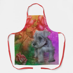 Schnauzer Puppy Dog Animal Art   Apron