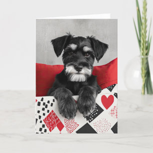 Schnauzer Puppy Valentine Card