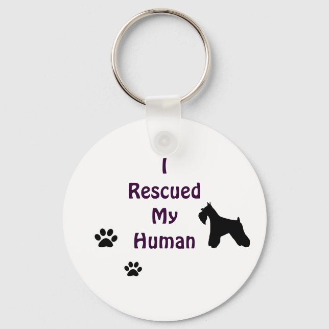 Schnauzer Rescue Keychain (Front)