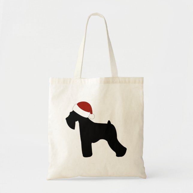 Schnauzer Santa Hat Tote Bag (Front)