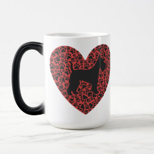 Schnauzer Silhouette Heart Paws Print - Dog Lover Magic Mug