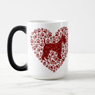 Schnauzer Silhouette Heart Paws Print - Dog Lover Magic Mug