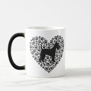 Schnauzer Silhouette Heart Paws Print - Dog Lover Magic Mug