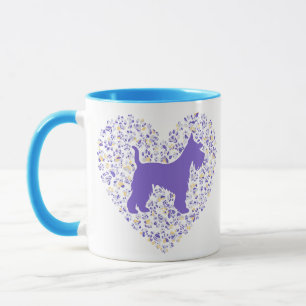 Schnauzer Silhouette Heart Paws Print - Dog Lover Mug