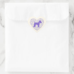 Schnauzer Silhouette Heart Paws Print - Dog Lover Sticker