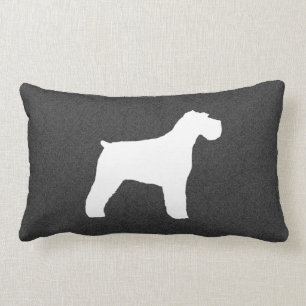 Schnauzer Silhouette (Natural Ears) Lumbar Pillow