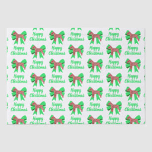 Schnauzer Silhouette Red Christmas Dog & Bow White Tissue Paper