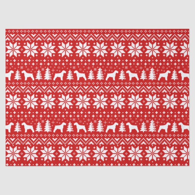 Schnauzer Silhouettes Christmas Pattern Tissue Paper (Front)