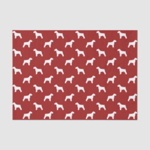 Schnauzer Silhouettes Pattern Red Tissue Paper