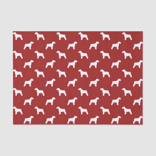Schnauzer Silhouettes Pattern Red Tissue Paper (Front)