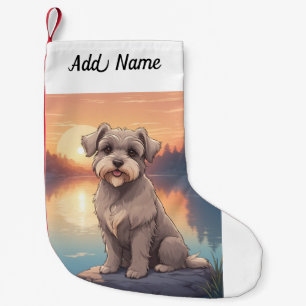 Schnauzer small christmas stocking