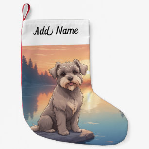 Schnauzer small christmas stocking