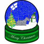 schnauzer snow globe photo sculpture ornament<br><div class="desc">cute holiday ornaments</div>