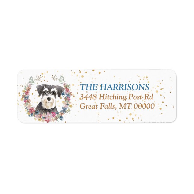 Schnauzer Spring Flowers Wreath (Front)