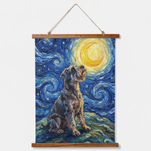 Schnauzer Starry Night Painting Hanging Tapestry