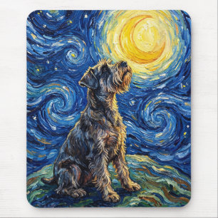 Schnauzer Starry Night Painting Mouse Pad