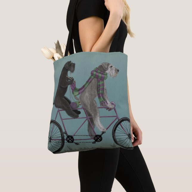 Schnauzer Tandem Tote Bag (Close Up)