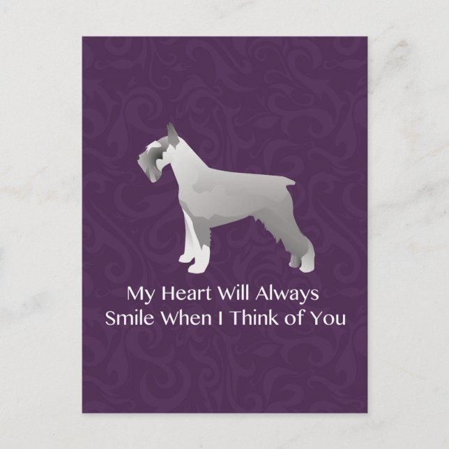 Schnauzer Thinking of You Design Postcard (Front)