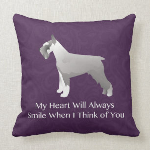 Schnauzer Thinking of You Design Throw Pillow