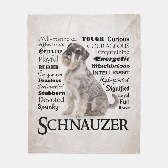 Schnauzer Traits Fleece Blanket (Front)