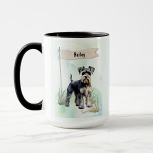 Schnauzer Watercolor Personalized Dog Mug