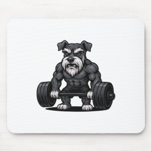 Schnauzer Weightlifting Bodybuilder Workout Gym Do Mouse Pad
