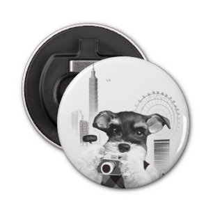 Schnauzer with Camera Bottle Opener