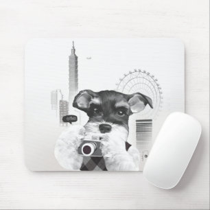 Schnauzer with Camera Mouse Pad