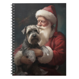 Schnauzer With Santa Claus Festive Christmas Notebook